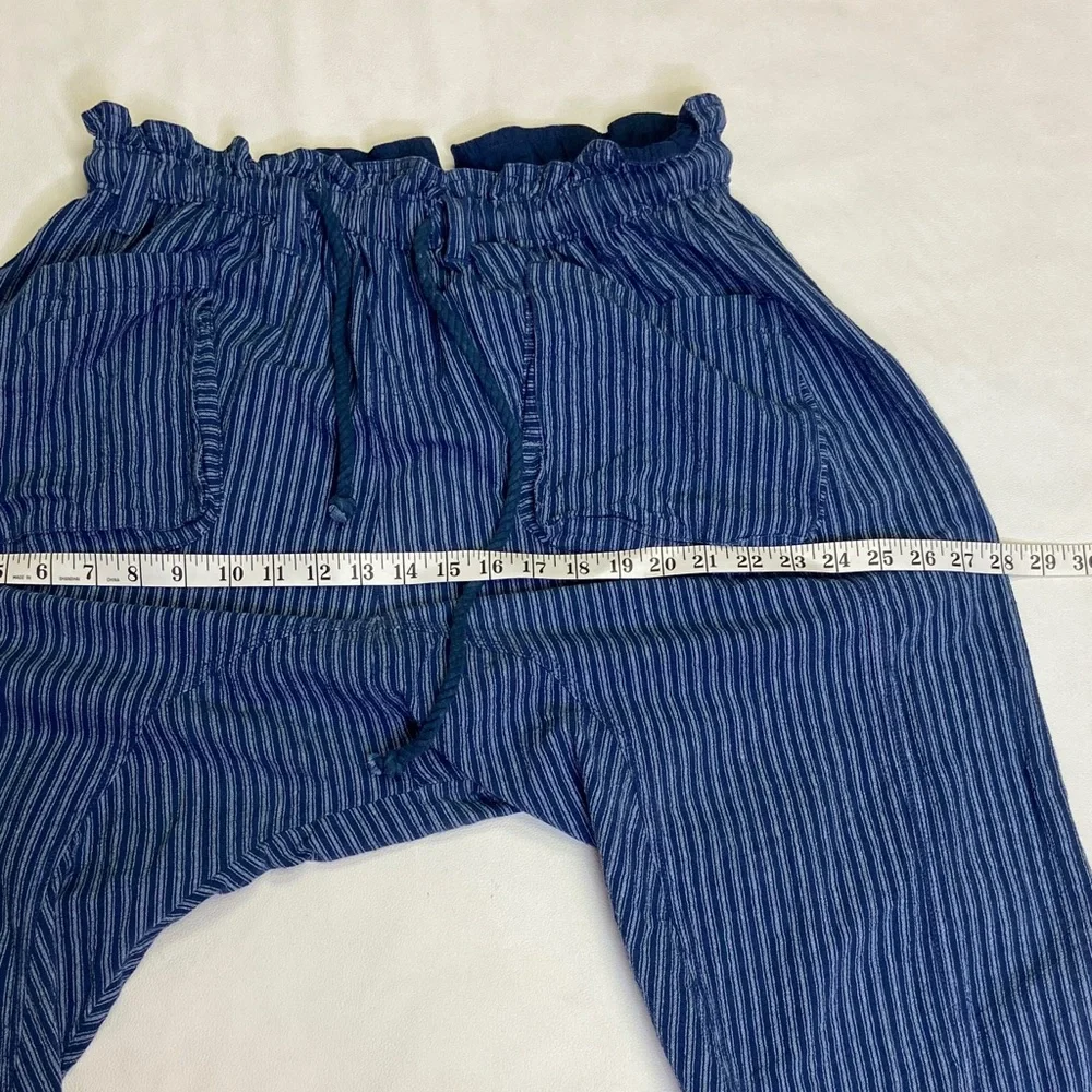 Free People Blue Paper Bag Runyon Harem Pinstripe Jeans Size XS EUC - Picture 7 of 14